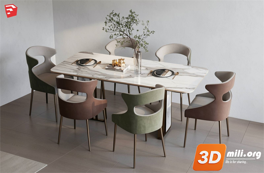 Dining Table Set Skp Files